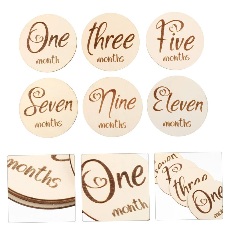 High Contrast Baby Milestone Cards 6pcs Double Sided Birth Month Photo Prop Kit - Image 5